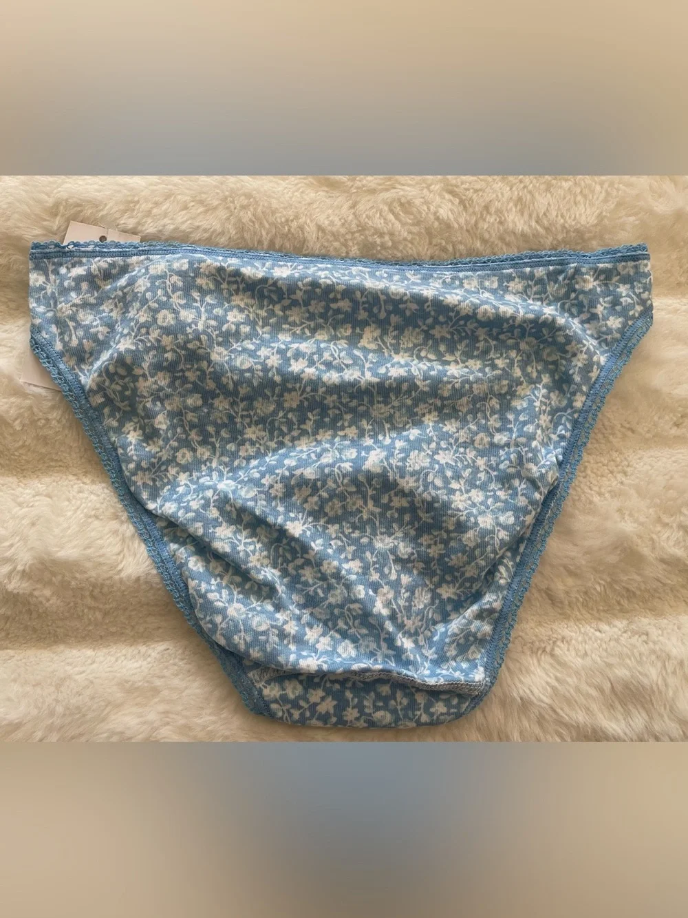 Charter Club Womens cotton core underwear blue Floral Small